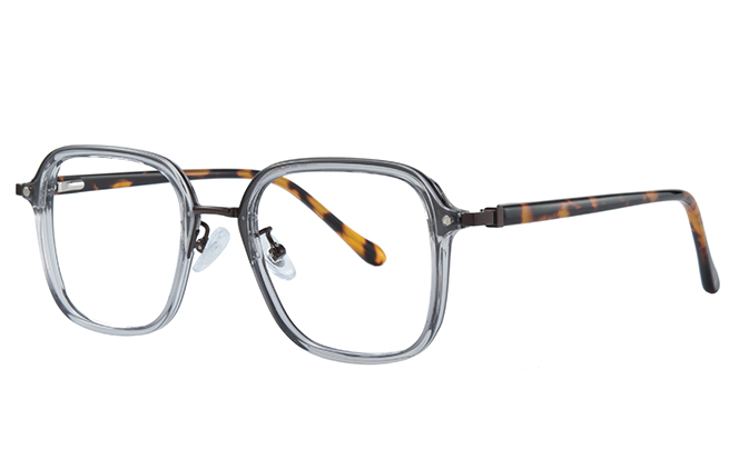 Glasseslit 200759 Square Spring Hinge Eyeglasses C2, Clear frame