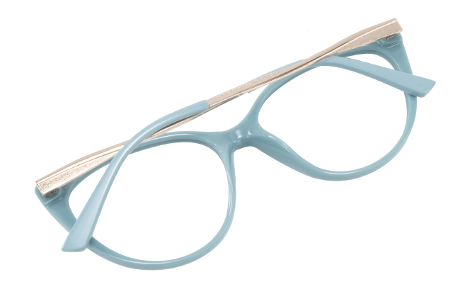 Glasseslit 200773 Cateye Spring Hinge Eyeglasses blue, Green frame, view 3
