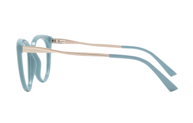 Glasseslit 200773 Cateye Spring Hinge Eyeglasses blue, Green frame, view 5