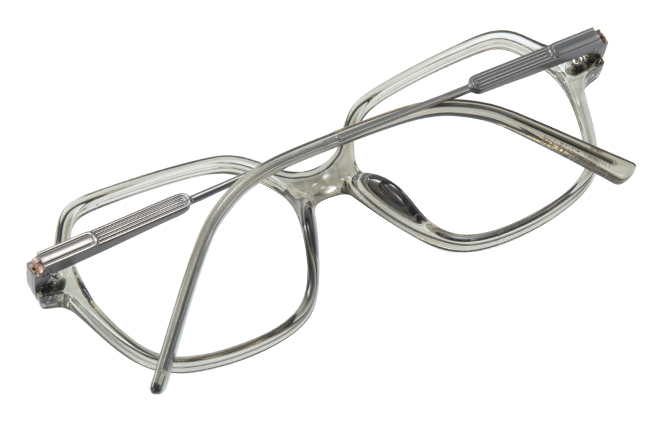 Glasseslit 200777 Geometric Spring Hinge Eyeglasses amber, Blue frame, view 3