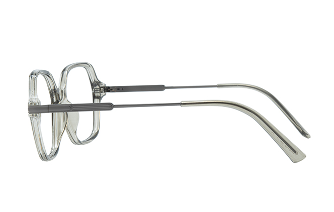 Glasseslit 200777 Geometric Spring Hinge Eyeglasses amber, Blue frame, view 5