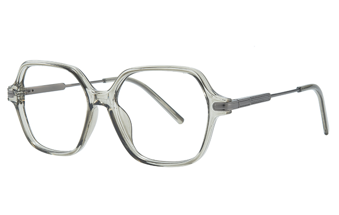 Glasseslit 200777 Geometric Spring Hinge Eyeglasses amber, Blue frame