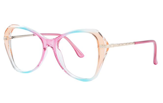 Glasseslit 200778 Cateye Spring Hinge Eyeglasses clear, Rainbow frame