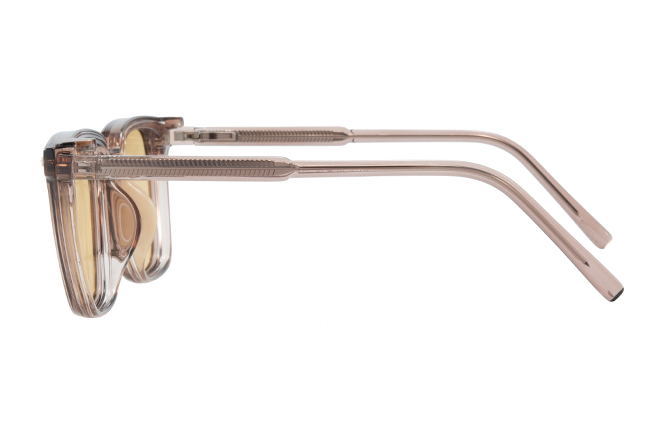 Glasseslit 200782 Square Magnetic Clip on Eyeglasses C4, Amber frame, view 5