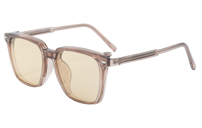 Glasseslit 200782 Square Magnetic Clip on Eyeglasses C4, Amber frame