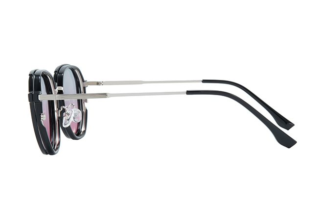Glasseslit 200784 Geometric Magnetic Clip on Eyeglasses C2, Black frame, view 5