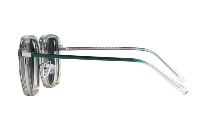 Glasseslit 200787 Geometric Magnetic Clip on Eyeglasses C5, Green frame, view 5