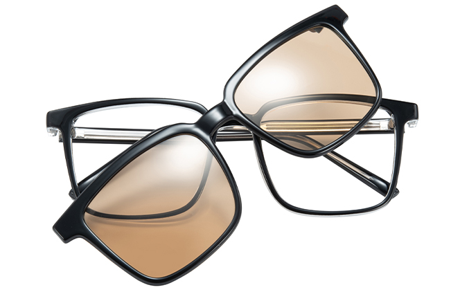 Glasseslit 200788 Square Magnetic Clip on Eyeglasses C3, Black frame, view 4