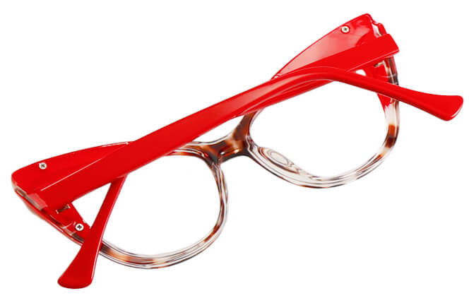 Glasseslit 200804 Cateye Spring Hinge Eyeglasses C2, Red frame, view 3