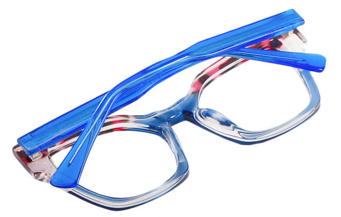 Glasseslit 200805 Cateye Spring Hinge Eyeglasses C3, Blue frame, view 3