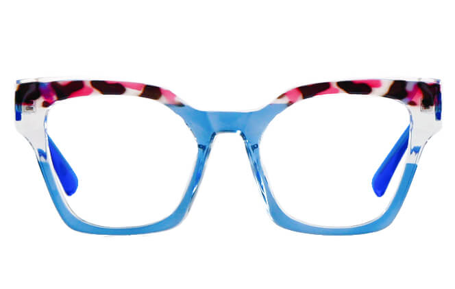 Glasseslit 200805 Cateye Spring Hinge Eyeglasses C3, Blue frame, view 4