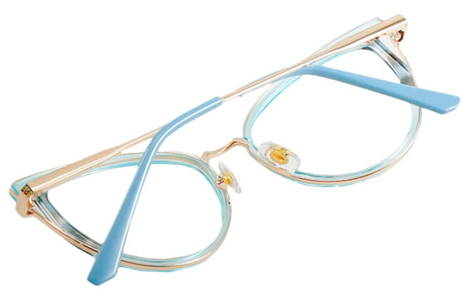 Glasseslit 200806 Cateye Spring Hinge Eyeglasses C5, Blue frame, view 3