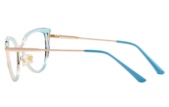 Glasseslit 200806 Cateye Spring Hinge Eyeglasses C5, Blue frame, view 5