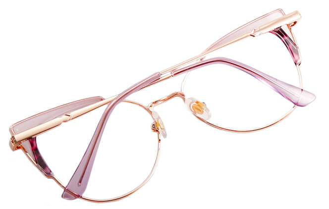 Glasseslit 200807 Cateye Spring Hinge Eyeglasses C5, Purple frame, view 3