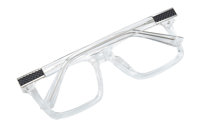 Glasseslit 200808 Rectangle Spring Hinge Eyeglasses C3, Amber frame, view 3