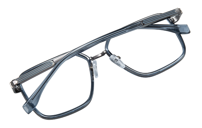 Glasseslit 200809 Aviator Spring Hinge Eyeglasses C4, Clear frame, view 3