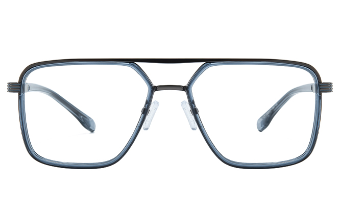 Glasseslit 200809 Aviator Spring Hinge Eyeglasses C4, Clear frame, view 4