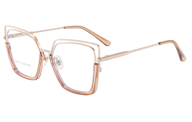 Glasseslit 200811 Cateye Spring Hinge Eyeglasses C5, Orange frame