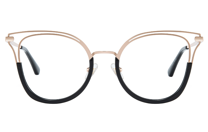 Glasseslit 200812 Cateye Spring Hinge Eyeglasses C1, Black frame, view 4