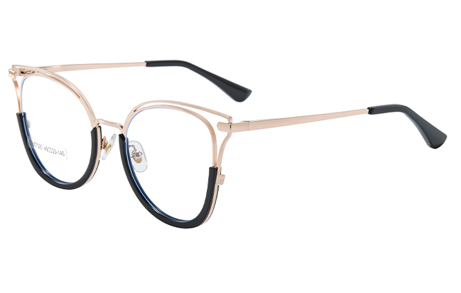 Glasseslit 200812 Cateye Spring Hinge Eyeglasses C1, Black frame