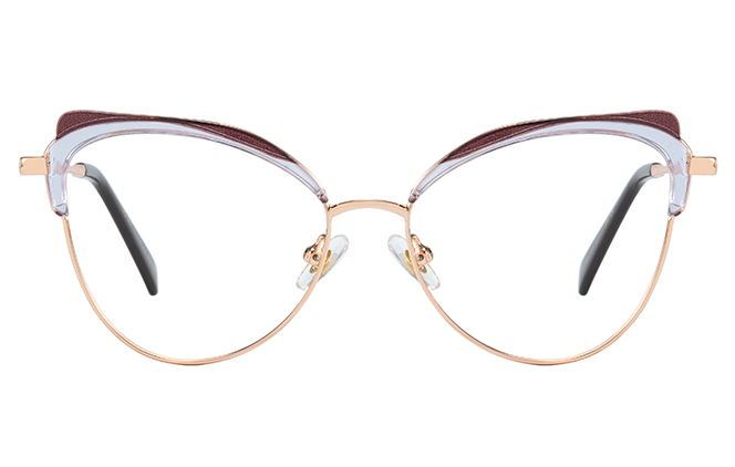 Glasseslit 200814 Cateye Spring Hinge Eyeglasses C3, Purple frame, view 4