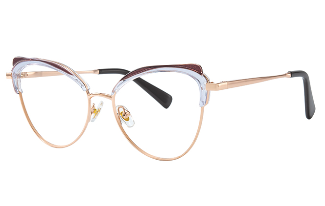 Glasseslit 200814 Cateye Spring Hinge Eyeglasses C3, Purple frame