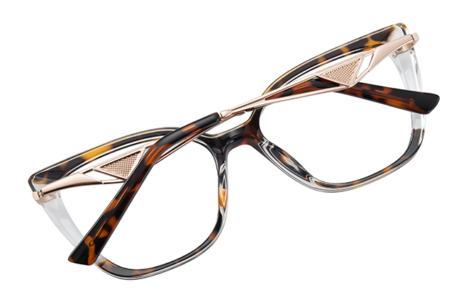 Glasseslit 200815 Cateye Spring Hinge Eyeglasses C3, Tortoiseshell frame, view 3