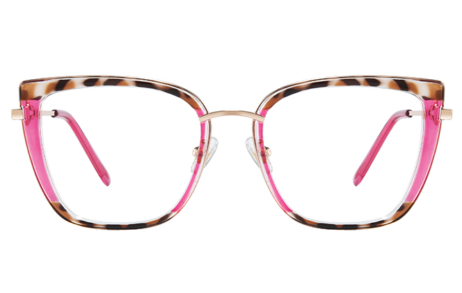 Glasseslit 200816 Cateye Spring Hinge Eyeglasses C6, Red frame, view 4