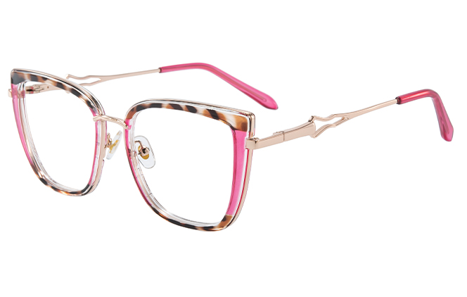 Glasseslit 200816 Cateye Spring Hinge Eyeglasses C6, Red frame