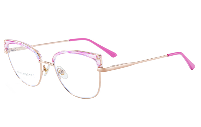 Glasseslit 200818 Cateye Spring Hinge Eyeglasses C5, Red frame