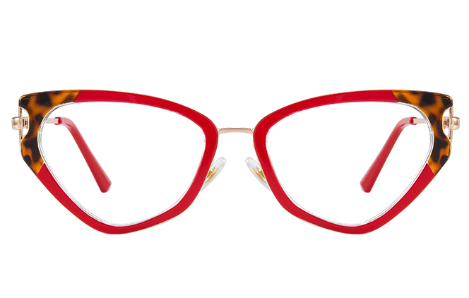Glasseslit 200820 Cateye Spring Hinge Eyeglasses C3, Red frame, view 4
