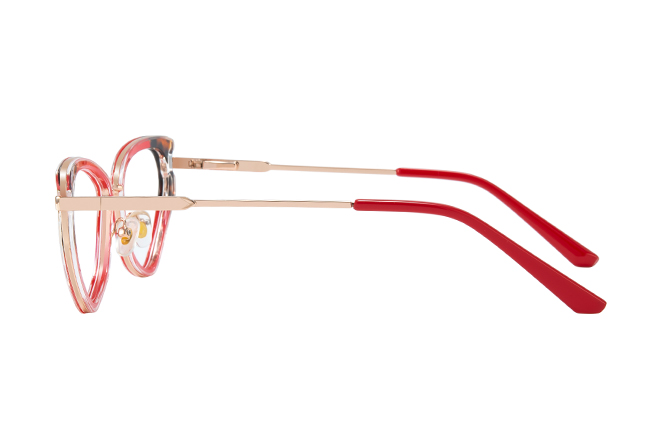 Glasseslit 200820 Cateye Spring Hinge Eyeglasses C3, Red frame, view 5