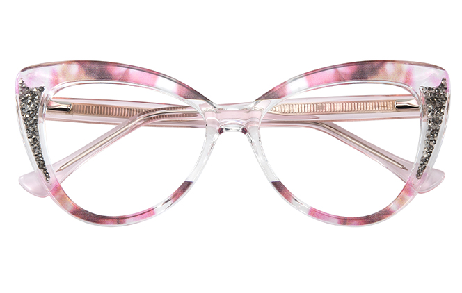Glasseslit 200822 Cateye Spring Hinge Eyeglasses C5, Floral frame, view 2