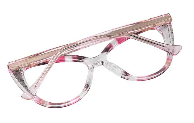 Glasseslit 200822 Cateye Spring Hinge Eyeglasses C5, Floral frame, view 3