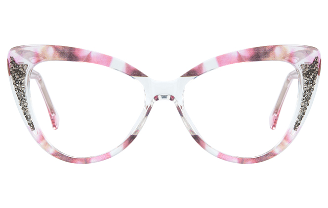 Glasseslit 200822 Cateye Spring Hinge Eyeglasses C5, Floral frame, view 4