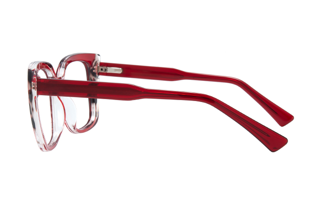 Glasseslit 200823 Square Spring Hinge Eyeglasses C2, Red frame, view 5