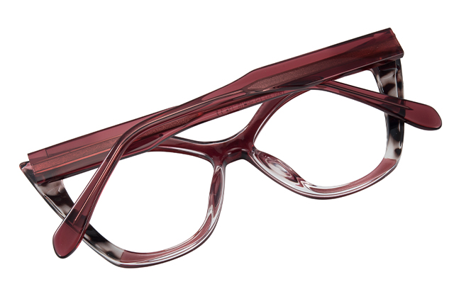 Glasseslit 200824 Cateye Spring Hinge Eyeglasses C3, Burgundy frame, view 3