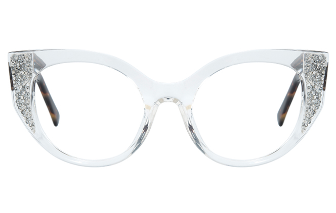 Glasseslit 200825 Cateye Spring Hinge Eyeglasses C3, Clear frame, view 4