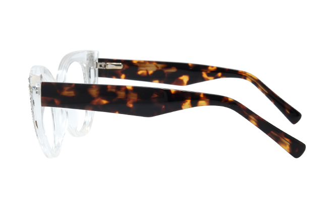 Glasseslit 200825 Cateye Spring Hinge Eyeglasses C3, Clear frame, view 5