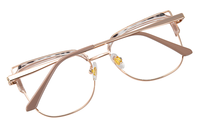 Glasseslit 200826 Cateye Spring Hinge Eyeglasses C5, Brown frame, view 3