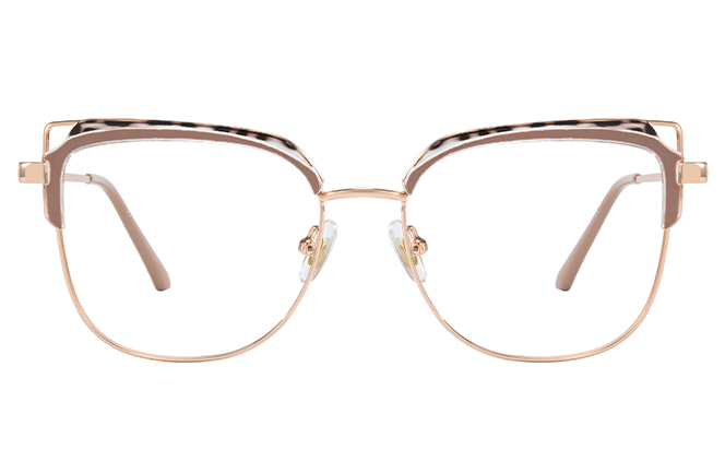Glasseslit 200826 Cateye Spring Hinge Eyeglasses C5, Brown frame, view 4