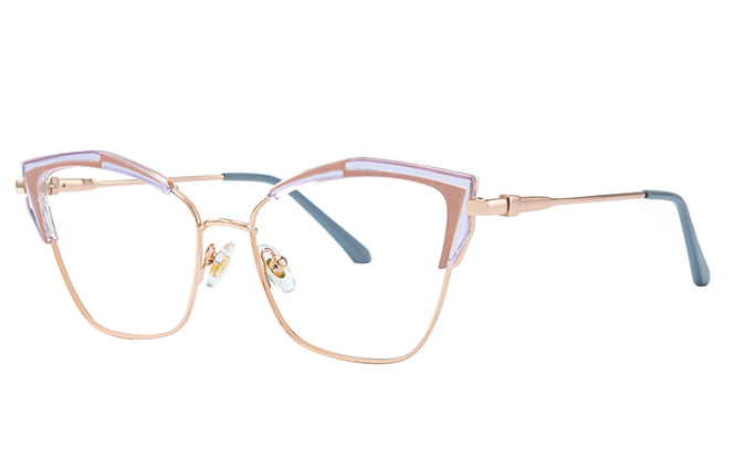 Glasseslit 200827 Cateye Spring Hinge Eyeglasses C4, Purple frame