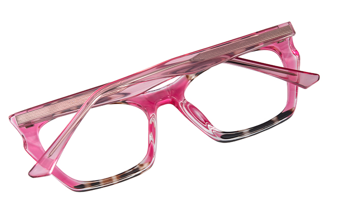 Glasseslit 200828 Cateye Spring Hinge Eyeglasses C5, Red frame, view 3