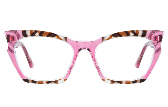 Glasseslit 200828 Cateye Spring Hinge Eyeglasses C5, Red frame, view 4