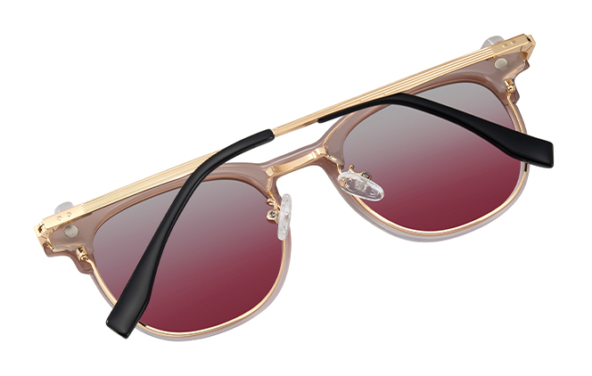 Glasseslit 200830 Browline Magnetic Clip on Eyeglasses C4, Pink frame, view 3