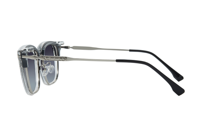 Glasseslit 200832 Browline Magnetic Clip on Eyeglasses C4, Grey frame, view 5