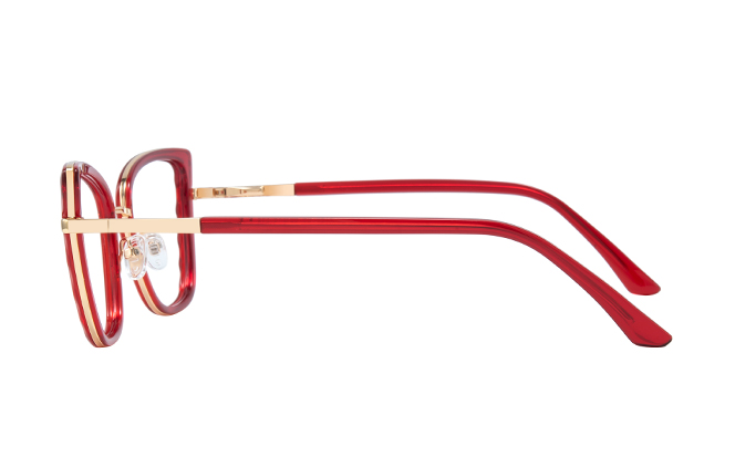 Glasseslit 200839 Cateye Spring Hinge Eyeglasses C6, Red frame, view 5