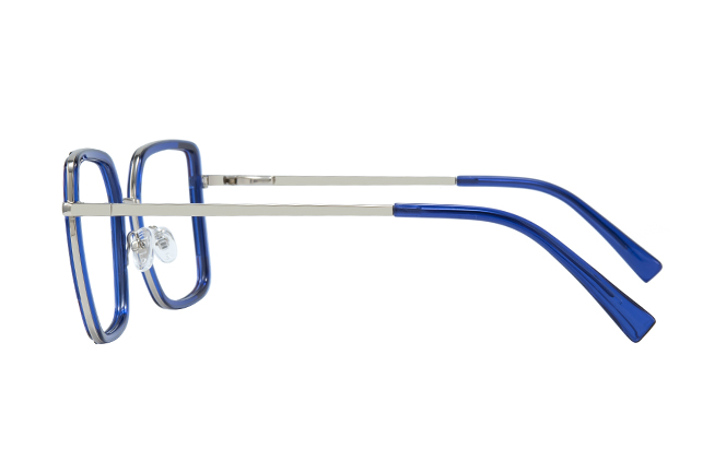 Glasseslit 200840 Square Spring Hinge Eyeglasses C6, Blue frame, view 5