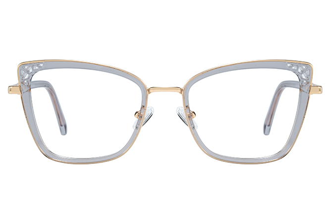 Glasseslit 200841 Cateye Spring Hinge Eyeglasses C2, Clear frame, view 4