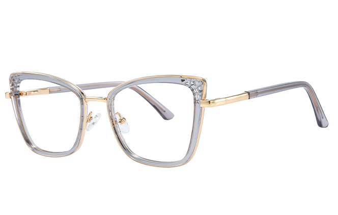 Glasseslit 200841 Cateye Spring Hinge Eyeglasses C2, Clear frame